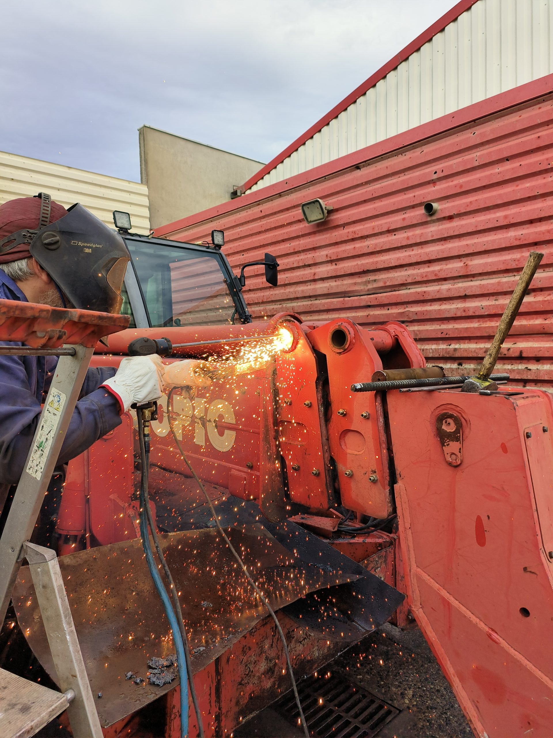 utilisation de la lance thermique sur l'axe